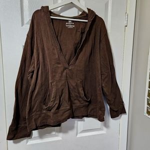 Brown deep v neck sweater